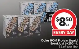 Coles Coles bom protein liquid breakfast offer