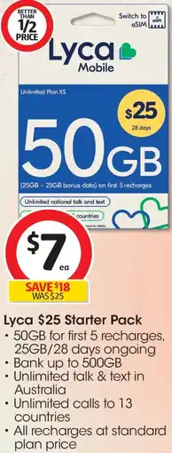 Coles Lyca starter pack offer