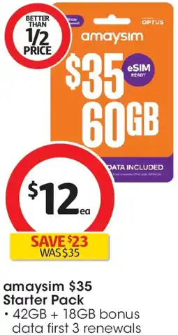 Coles Amaysim starter pack offer