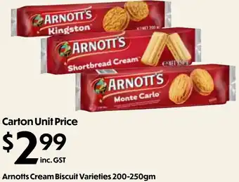 Arnotts cream biscuit