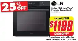The Good Guys Series 7 76l instaview™ pyrolytic oven - black offer