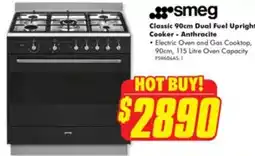 The Good Guys Classic dual fuel upright cooker offer