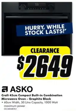 The Good Guys Craft compact built-in combination microwave oven graphite black offer