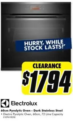 The Good Guys Pyrolytic oven dark stainless steel offer