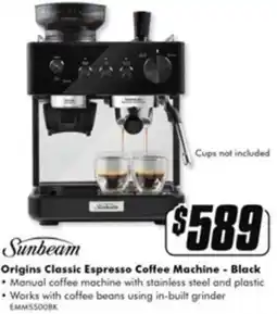 The Good Guys Origins classic espresso coffee machine black offer