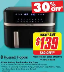 The Good Guys Satisfry dual basket air fryer offer