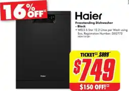 The Good Guys Freestanding dishwasher black offer