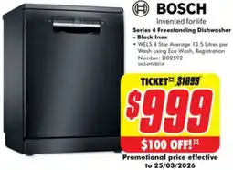 The Good Guys Series 4 freestanding dishwasher black inox offer