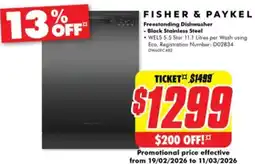 The Good Guys Freestanding dishwasher black stainless steel offer