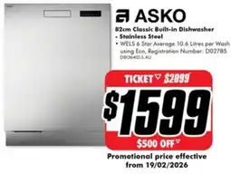 The Good Guys Classic built-in dishwasher stainless steel offer