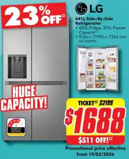 The Good Guys Side-by-side refrigerator offer
