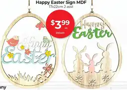 Red Dot Happy easter sign mdf offer