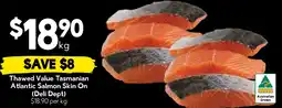 Drakes Thawed value tasmanian atlantic salmon skin on (deli dept) offer
