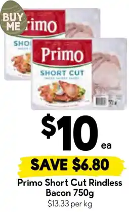 Drakes Primo short cut rindless bacon offer