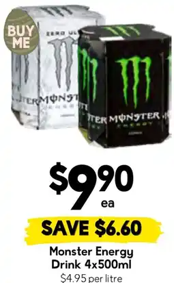 Drakes Monster energy drink offer