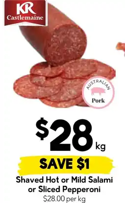 Drakes Shaved hot or mild salami or sliced pepperoni offer