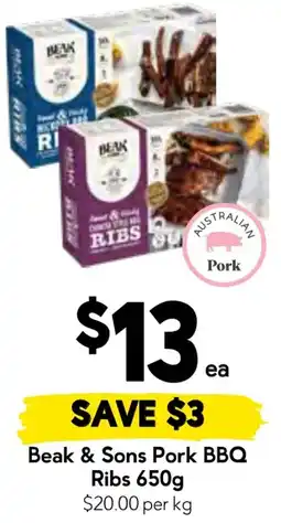 Drakes Beak & sons pork bbq ribs offer