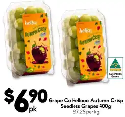 Drakes Grape co hellooo autumn crisp seedless grapes offer