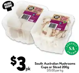 Drakes South australian mushrooms cups or sliced offer