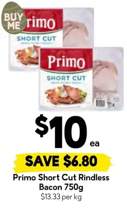 Drakes Primo short cut rindless bacon offer