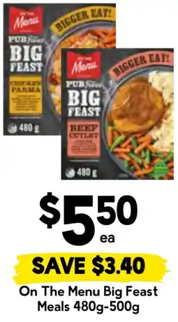 Drakes On the menu big feast meals offer