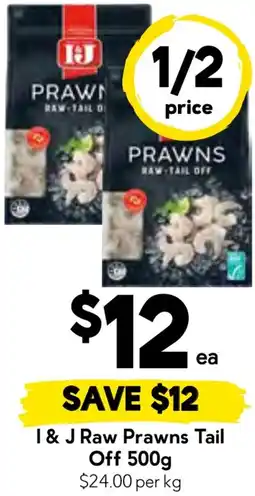 Drakes I & j raw prawns tail off offer