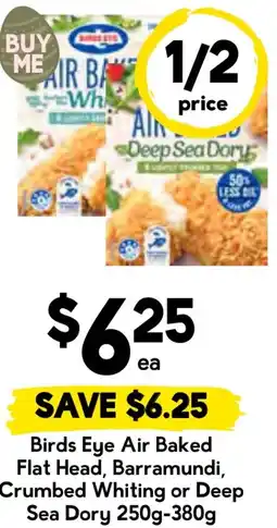 Drakes Birds eye air baked flat head, barramundi, crumbed whiting or deep sea dory offer
