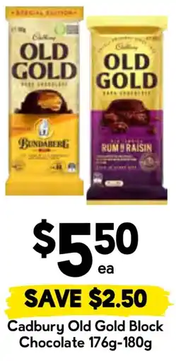 Drakes Cadbury old gold block chocolate offer