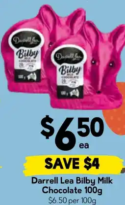 Drakes Darrell Lea Bilby Milk Chocolate offer