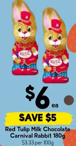 Drakes Red Tulip Milk Chocolate Carnival Rabbit offer