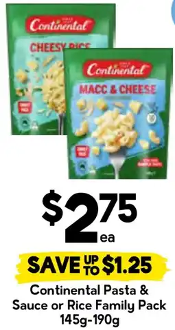 Drakes Continental pasta & sauce or rice offer