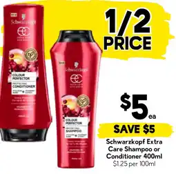 Drakes Schwarzkopf extra care shampoo or conditioner offer
