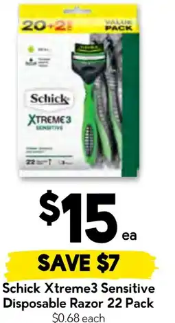 Drakes Schick xtreme 3 sensitive disposable razor offer
