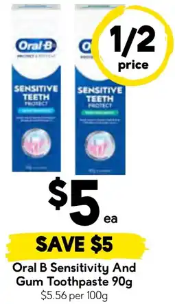 Drakes Oral b sensitivity and gum toothpaste offer
