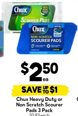 Drakes Chux heavy duty or non scratch scourer pads offer