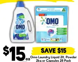 Drakes Omo laundry liquid, powder or capsules offer