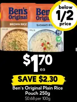 Drakes Ben's original plain rice pouch offer