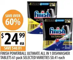 Supabarn Finish powerball ultimate all in 1 dishwasher tablets offer