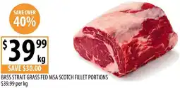 Supabarn Bass strait grass fed msa scotch fillet portions offer