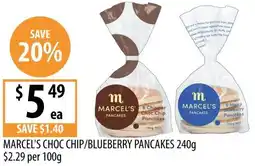 Supabarn Marcel's choc chip/blueberry pancakes offer