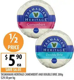 Supabarn Tasmanian heritage camembert and double brie offer