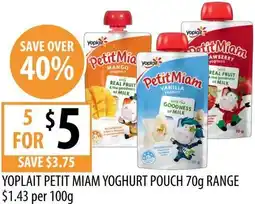 Supabarn Yoplait petit miam yoghurt pouch offer