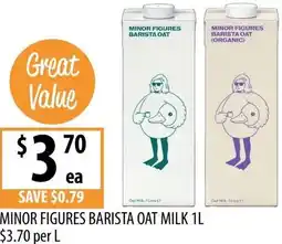 Supabarn Minor figures barista oat milk offer