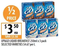 Supabarn Up&go liquid breakfast offer