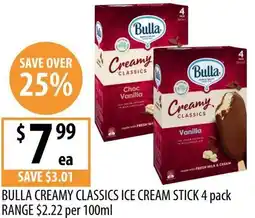 Supabarn Bulla creamy classics ice cream stick offer