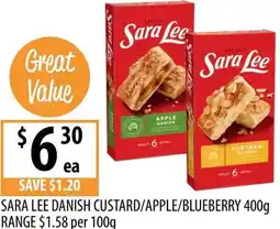 Supabarn Sara lee danish custard/apple/blueberry offer