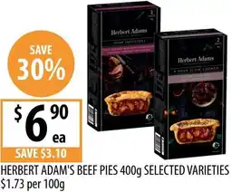 Supabarn Herbert adam's beef pies offer