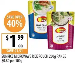 Supabarn Sunrice microwave rice pouch offer