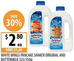 Supabarn White wings pancake shaker original and buttermilk offer