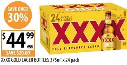 Supabarn Xxxx gold lager bottles offer